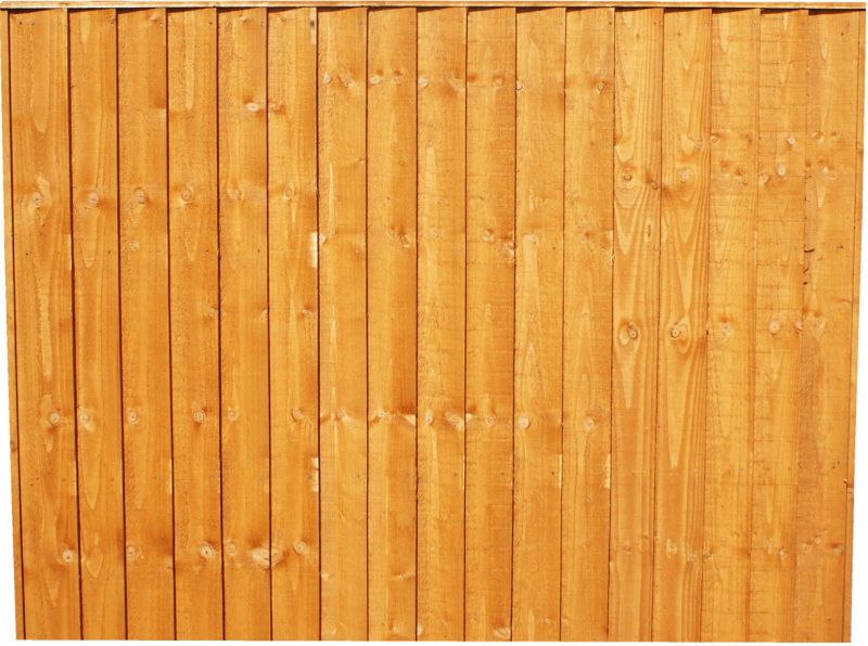 DENBIGH TIMBER VERTICAL BOARD FENCE PANEL 6 x 6' APEX CAP VB6X6