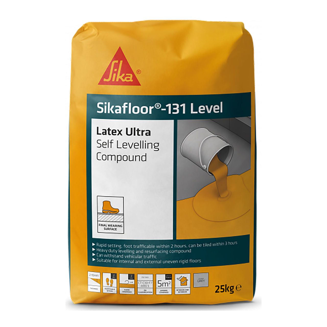 Sika Floor 131 Latex Ultra High Performance Floor Levelling Compound 25Kg Grey SKLEV30ULT25