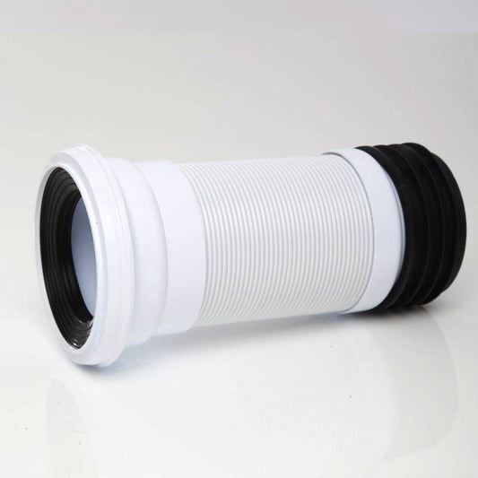 POLYPIPE LONG FLEXI PAN CONNECTOR 300-600mm WHITE SK57