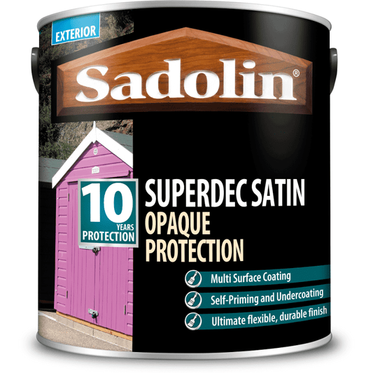 SADOLIN SUPERDEC OPAQUE EXT SATIN 5l CLEAR 65 BASE 5028843