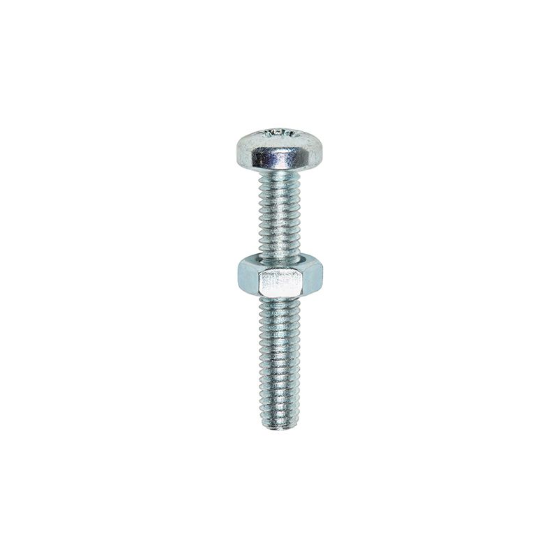 TIMCO PAN HEAD BZP MACHINE SCREWS M5 x 50mm (BAG 10) 5050PPMHNP