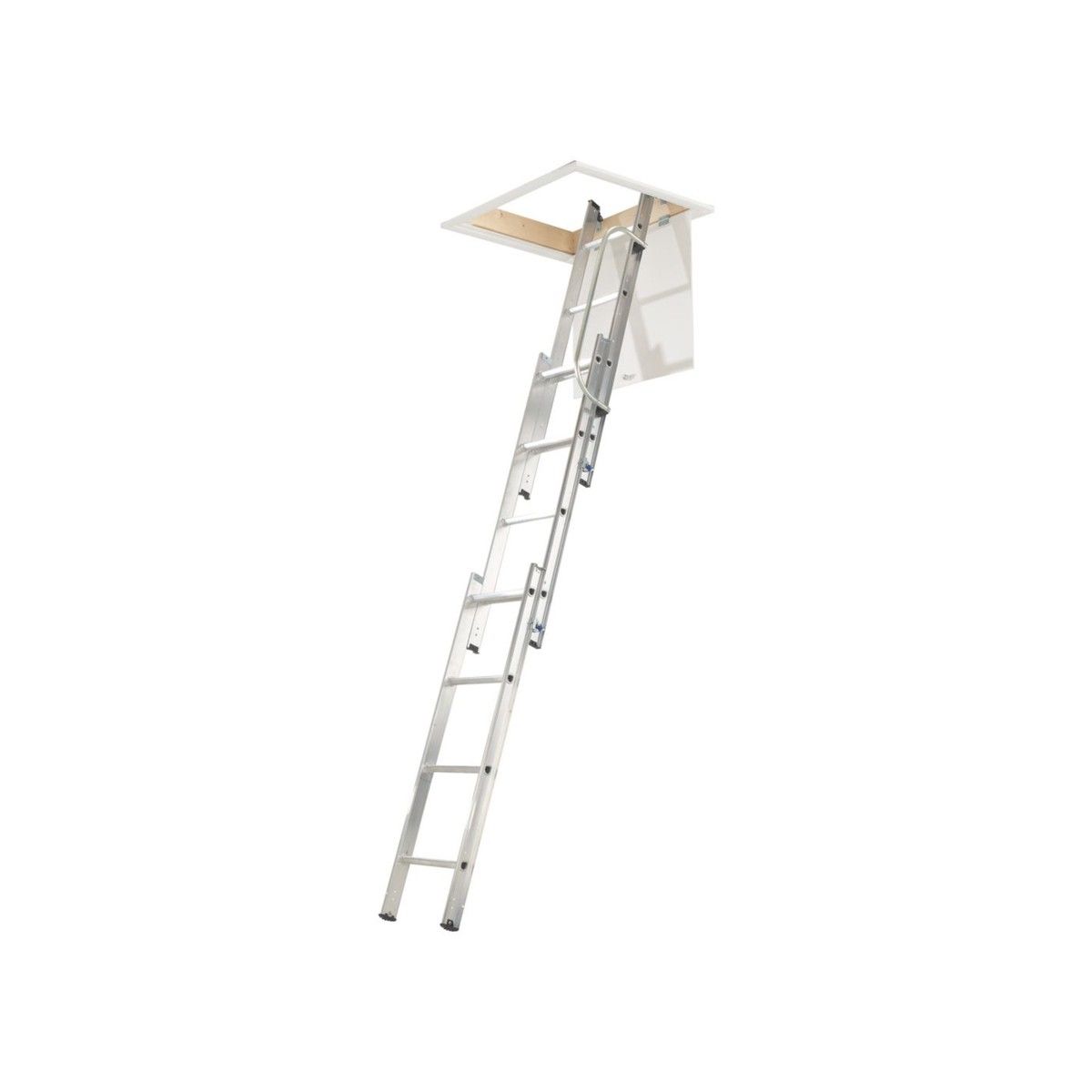 WERNER ALUMINIUM LOFT LADDER WITH HAND RAIL 3 SECTION 76003