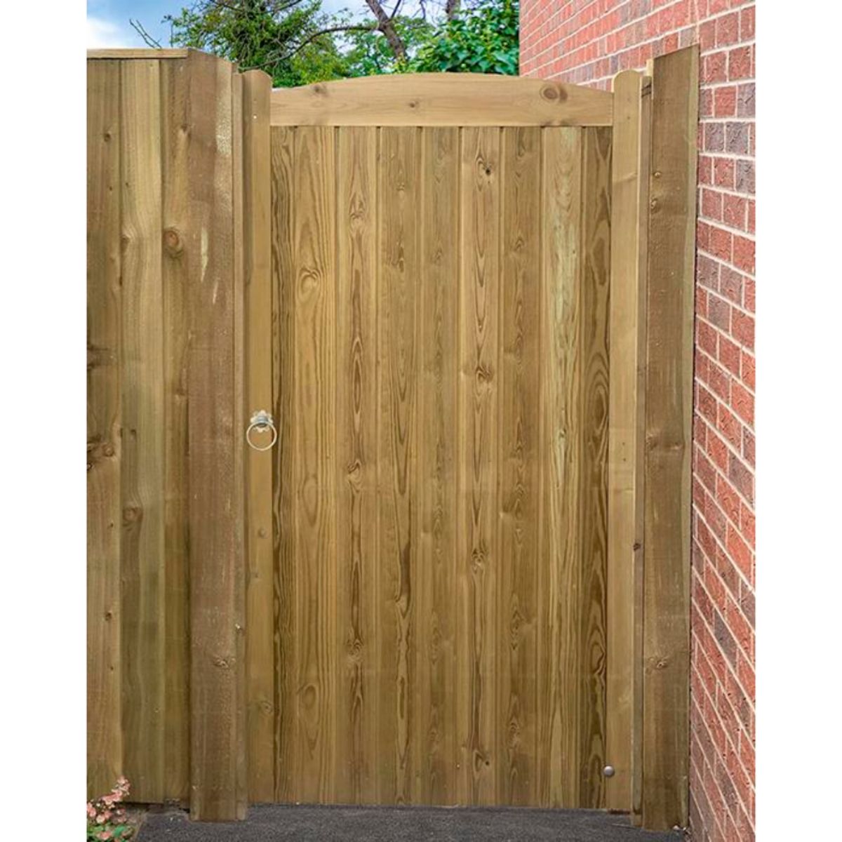 CHARLTON WELS1.8X.9 WELLOW TALL TREATED FLB GATE ARCHED TOP 900 x 1800mm GREEN