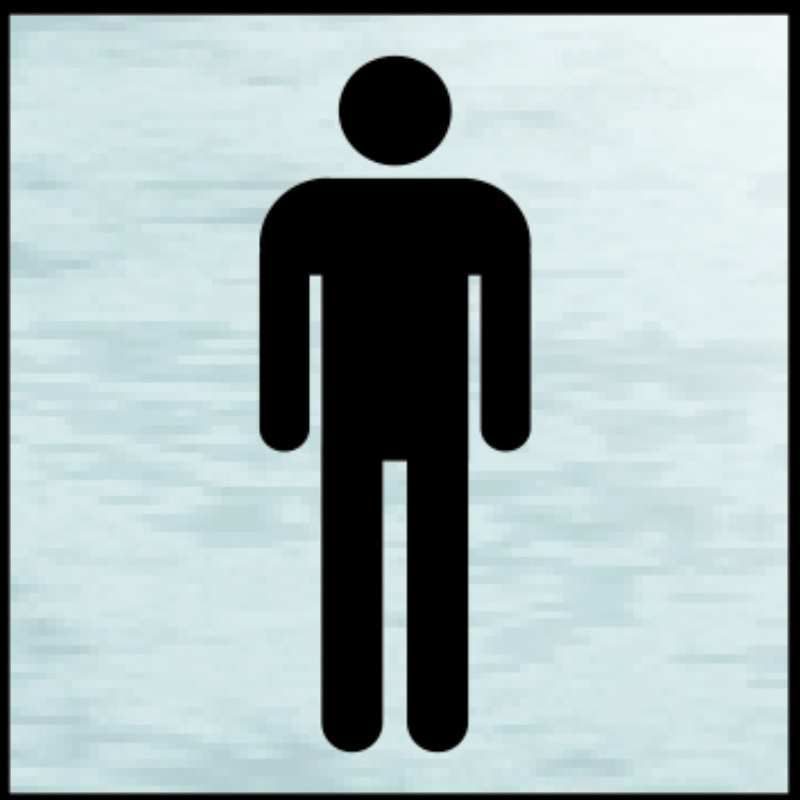 MINI SELF ADHESIVE SIGNS 120 x 122mm GENTLEMEN SYMBOL 2104