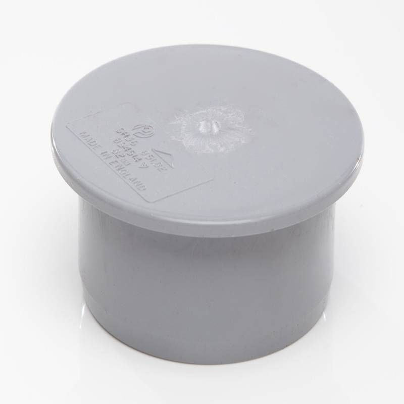 POLYPIPE SOIL SOCKET PLUG 82mm SH36 SH36G GREY