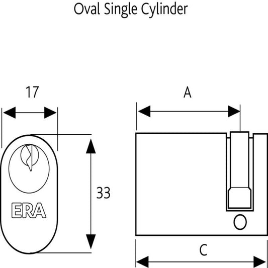 ERA 30/10 OVAL SINGLE 5 PIN CYL SAT BOX 4000-51