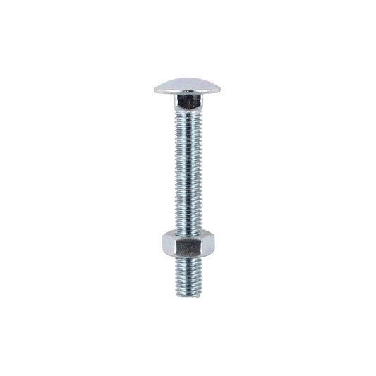 TIMCO COACH BOLTS WITH NUTS BRIGHT ZINC PLATED M8 x 110mm (BAG 3) 08110CBP