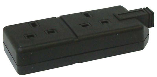 NEXUS ELS132B PERMAPLUG 2-GANG TRAILING SOCKET BLACK