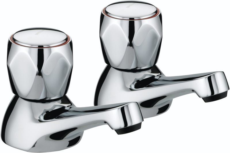 BRISTAN VAC3/4CMT CLUB BATH TAPS (PAIR) METAL HEADS CHROME