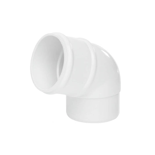 68mm Round Top & Bottom Offset Downpipe Bend 112.5 Degree White