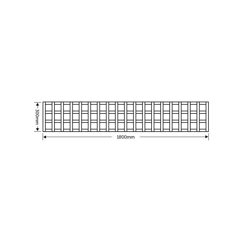 DENBIGH TIMBER 3" SQUARE TRELLIS PANEL 6 x 1' APEX CAP SQ3"6X1