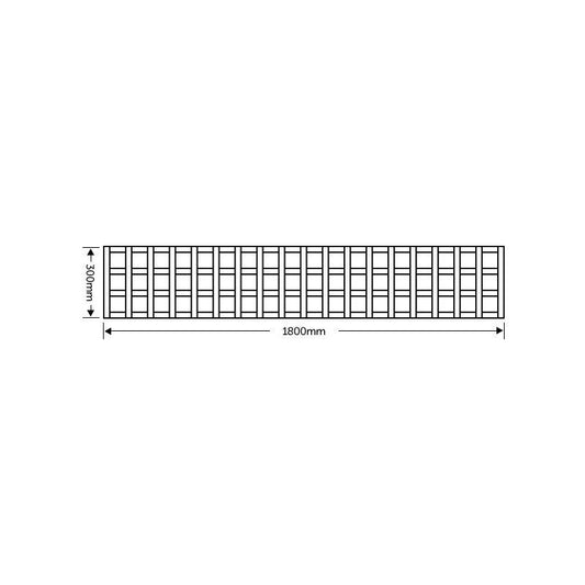 DENBIGH TIMBER 3" SQUARE TRELLIS PANEL 6 x 1' APEX CAP SQ3"6X1