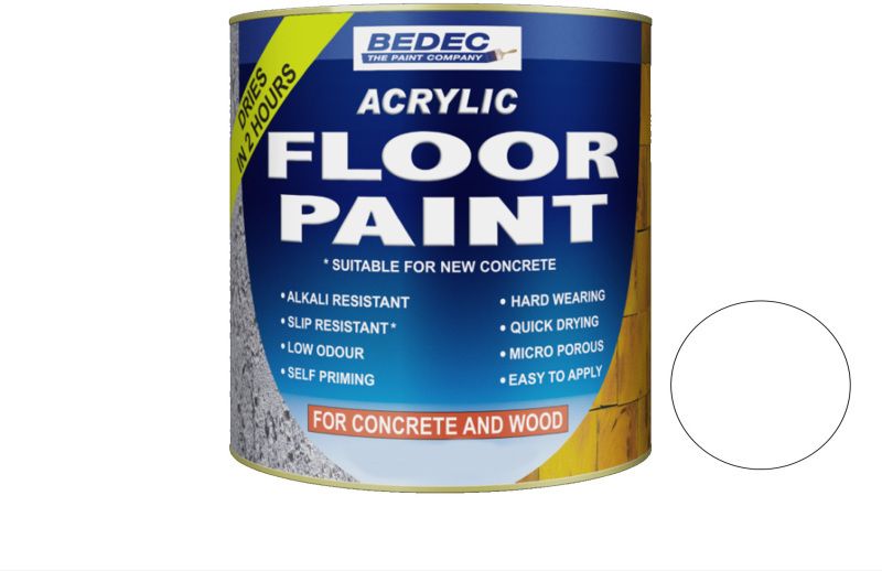 BEDEC ACRYLIC FLOOR PAINT 1l WHITE BEDE2FF0002/38