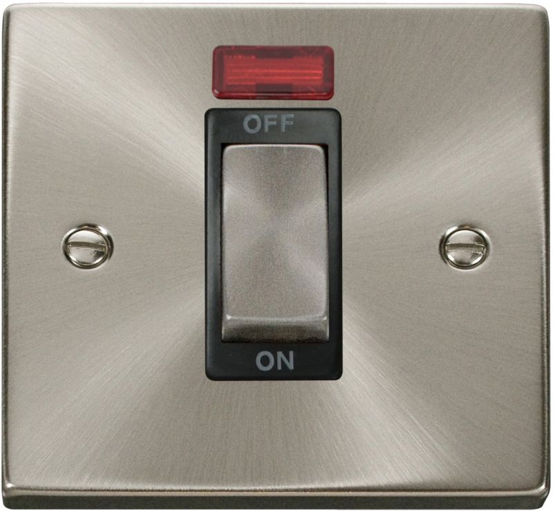 CLICK VPSC501BK 1G 45A DP SWITCH NEON SATIN CHROME