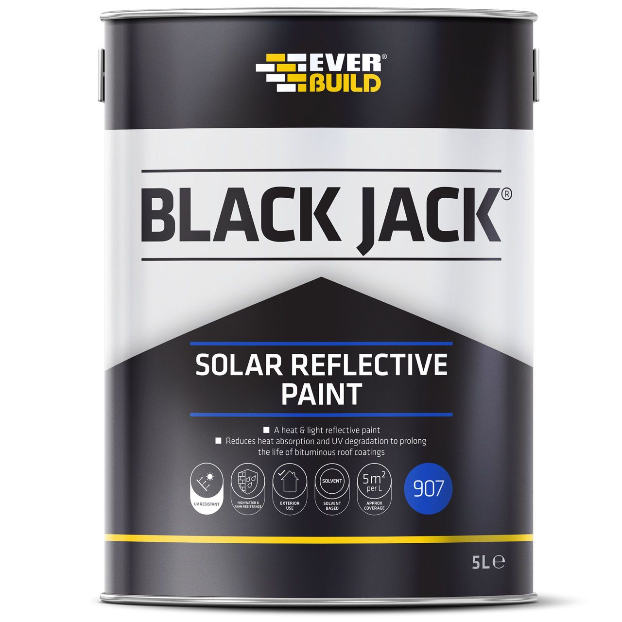 Everbuild 907 Black Jack Solar Reflective Paint 5L 90705