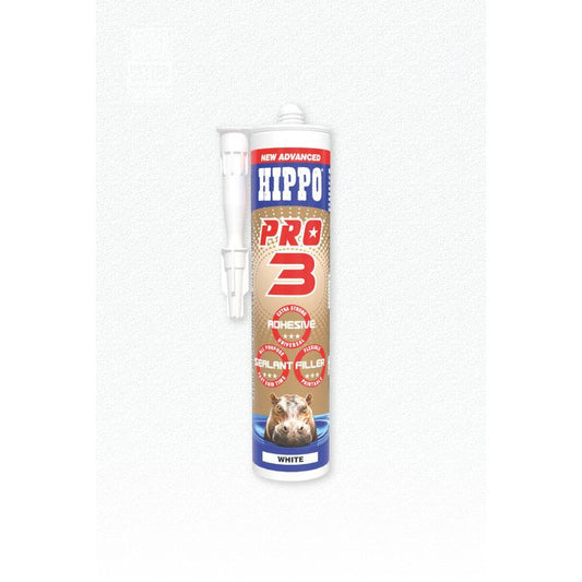 HIPPO PRO3 3-IN-1 ADHESIVE SEALANT FILLER 290ml WHITE H18510