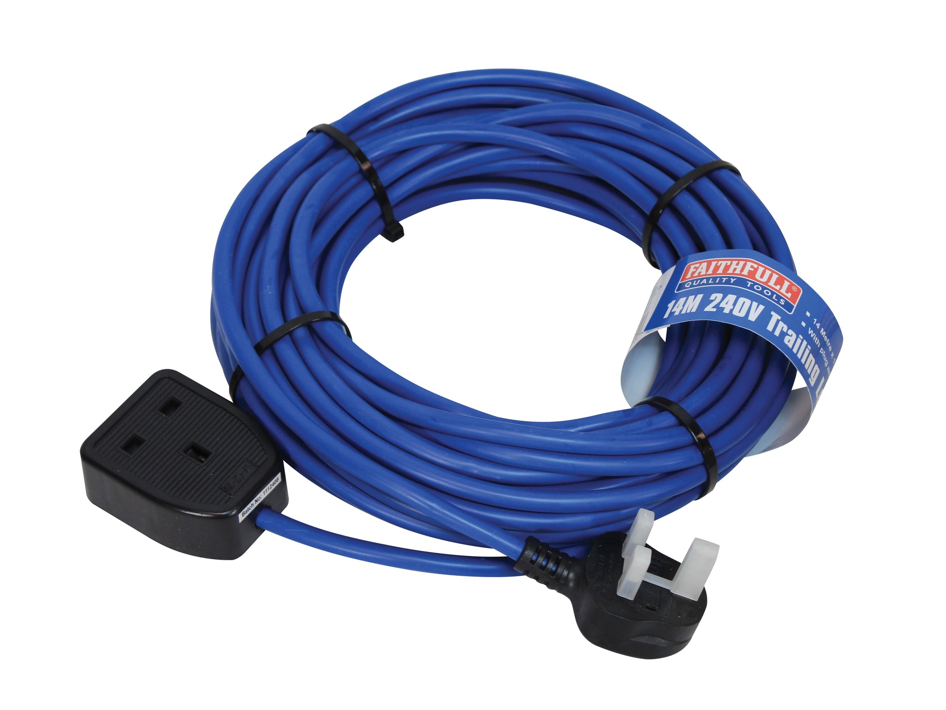 FAITHFUL FPPTL14M TRAILING LEAD 14 METRE 240V 13 Amp 1.5MM CABLE