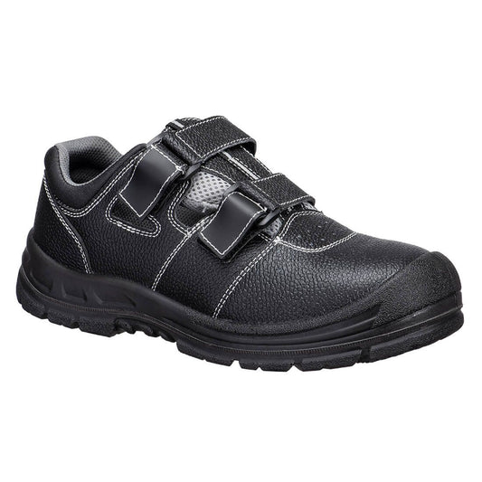 Steel Action Leather Sandal S1P SR FO, 36, , Black/Grey