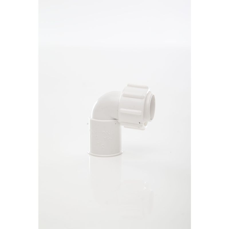 POLYPIPE ABS OVERFLOW BENT ADAPTOR 21.5mm NS48 NS48W WHITE