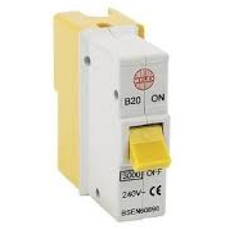 WYLEX B20 1-POLE TYPE B MCB 20a 6ka