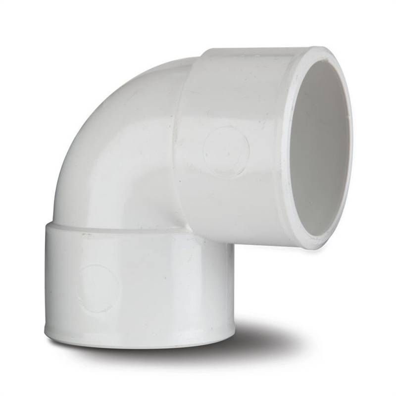 POLYPIPE MUPVC WASTE KNUCKLE BEND 40mm x 90deg MU212W WHITE