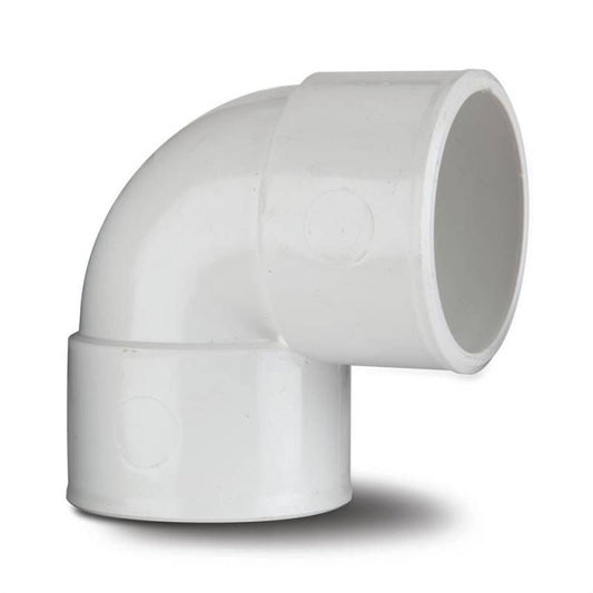 POLYPIPE MUPVC WASTE KNUCKLE BEND 40mm x 90deg MU212W WHITE
