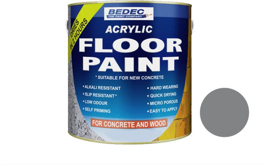 BEDEC ACRYLIC FLOOR PAINT 2.5l BATTLESHIP GREY BEDE2FFR001/40
