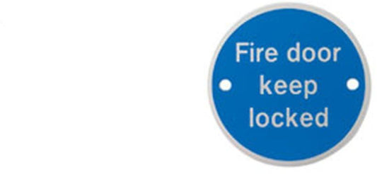 LWG DIAMETER MANDATORY FIRE DOOR SIGNAGE 76mm FIRE DOOR KEEP LOCKED LWG-IS005
