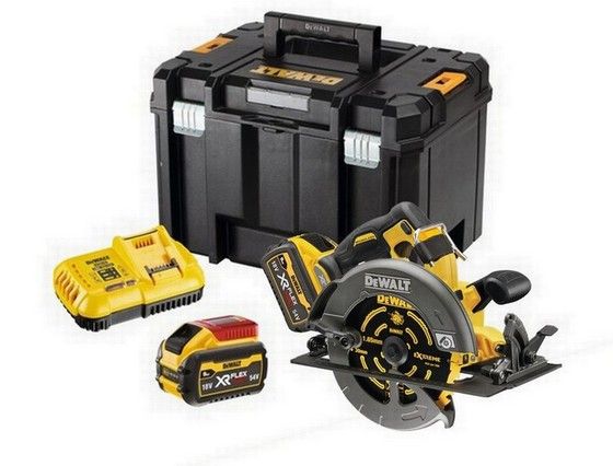DeWalt 54V Xr Precision Circular Saw With 2 x 9.0ah Batteries & Dcb1 | DCS578X2-GB