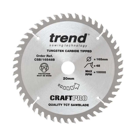 TREND CSB/16548B CRAFT SAW BLADE 165MMX48TX20MM
