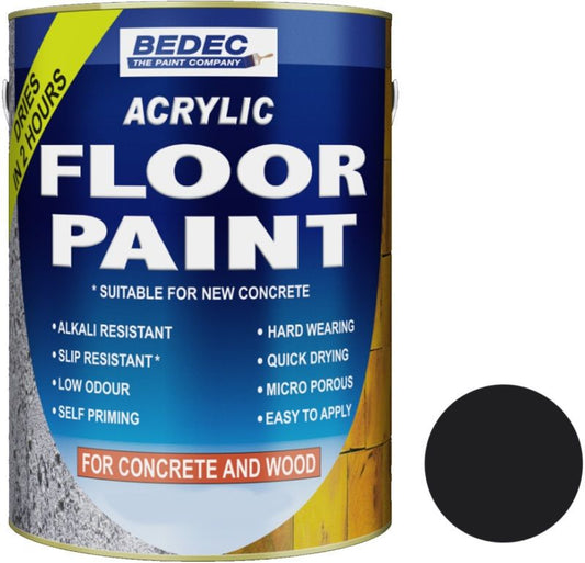 BEDEC ACRYLIC FLOOR PAINT 5l BLACK BEDE2FF0003/46