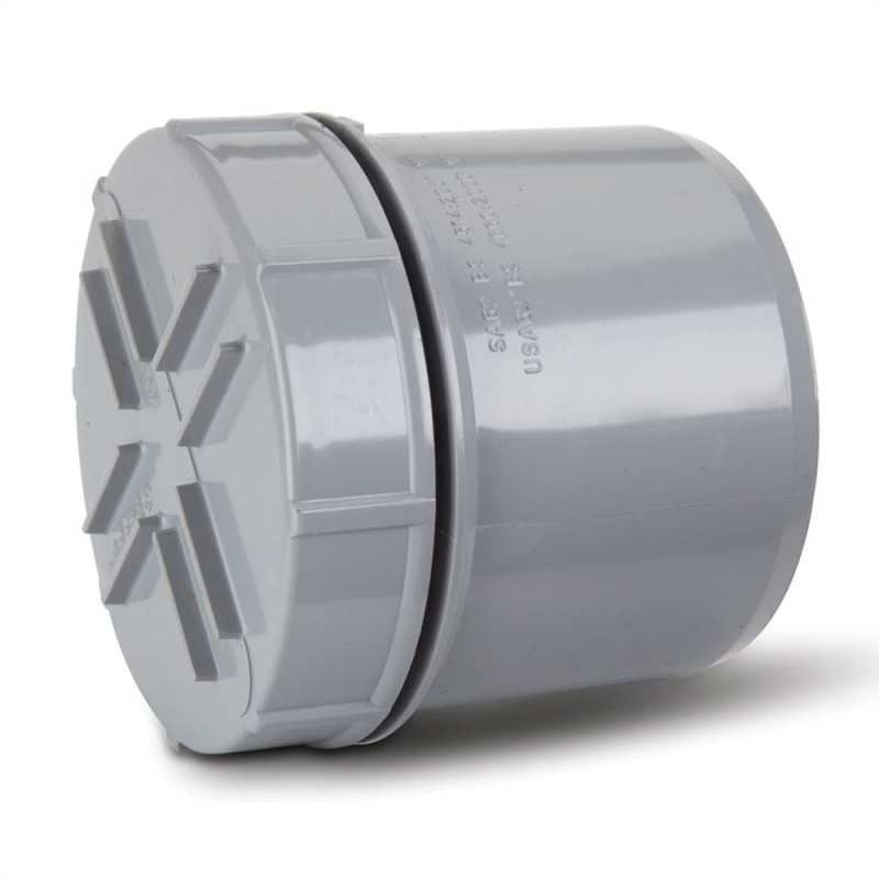 POLYPIPE SA62 SCREWED ACCESS CAP SPIG/TAIL 110mm SA62G GREY