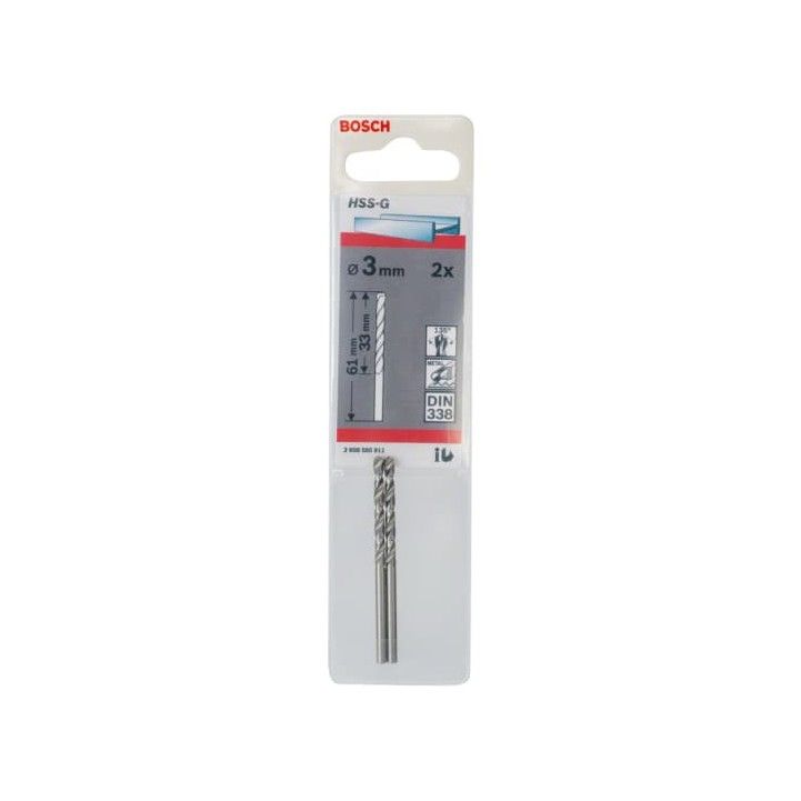 BOSCH 2608585911 HSS-G METAL DRILL BIT 3 x 33 x 61mm
