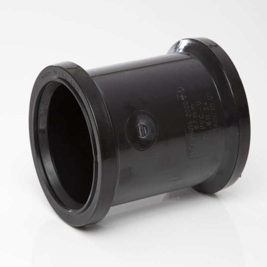 POLYPIPE SOIL DOUBLE SOCKET 82mm SH34 SH34B BLACK