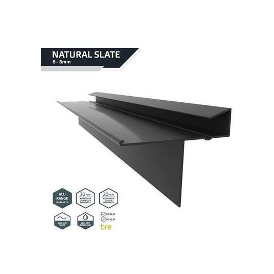 KYTUN BLACK CONTINUOUS SLATE DRY VERGE (SLATE THICKNESS 8-10mm) 3m x 32mm C02LPBL