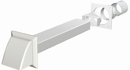 POLYPIPE DOMUS 40207 P/P RECTANGULAR TUMBLE DRYER KIT WITH SELF CLOSING COWL 100mm WHITE