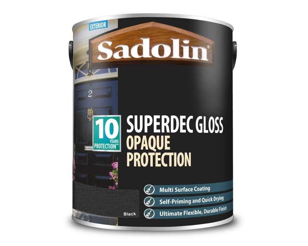 SADOLIN SUPERDEC OPAQUE EXTERIOR GLOSS 5l BLACK 5028855