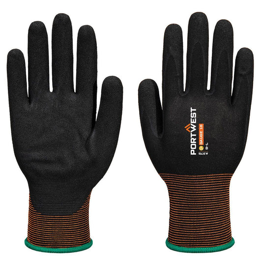 GP Grip 18 Nitrile Smooth/Sandy Glove, L, R, Black