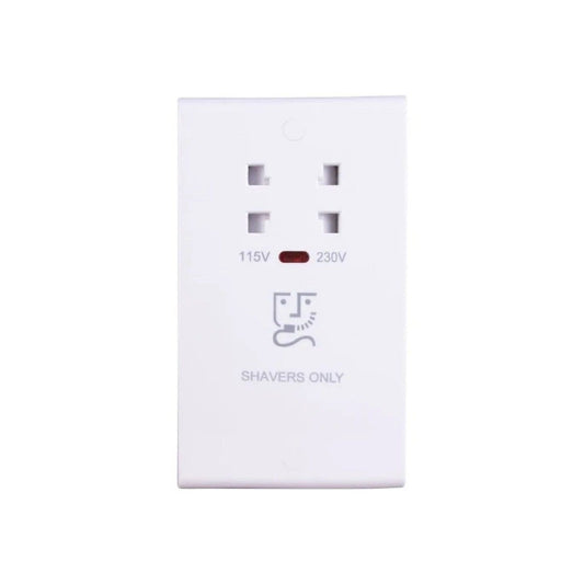 DETA S1305 2-POLE SLIMLINE DUAL VOLTAGE SHAVER SOCKET 230v