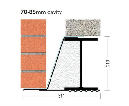KEYSTONE C/W EXTREME LINTEL X/K-70 WIL 1650mm KX7WIL165