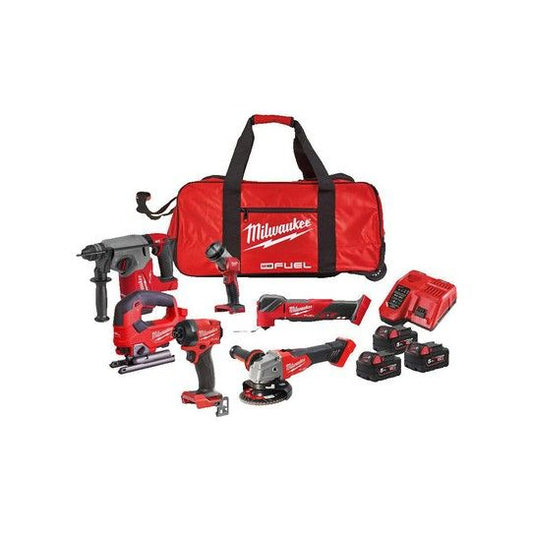 MILWAUKEE M18FPP6L3-503B 18v FUEL 6 PIECE KIT WITH 3 x 5.0ah BATTERIES CHARGER AND BAG