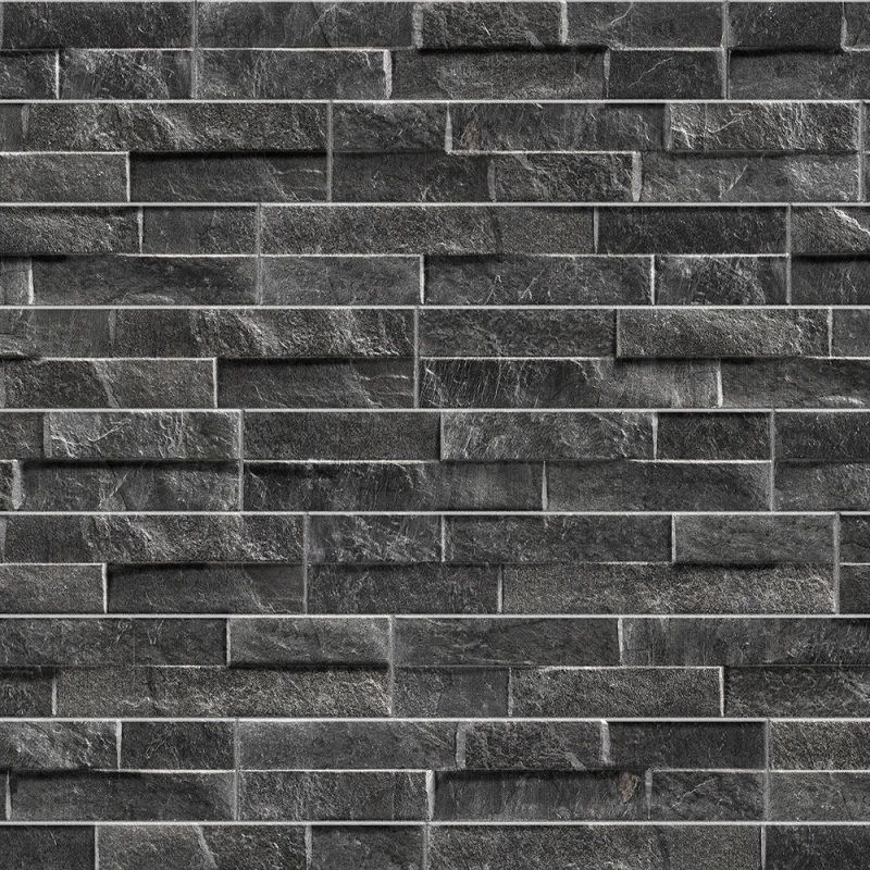 PAVESTONE PORCELAIN ROCK STACK CLADDING 385 x 75mm (PER TILE) BLACK 06073011