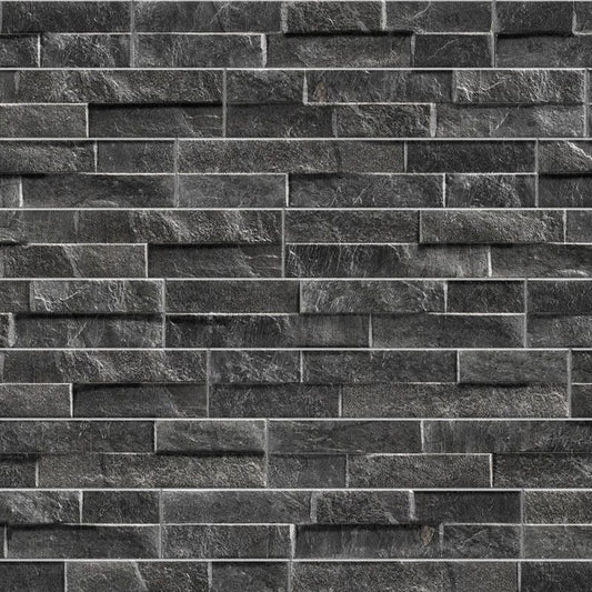 PAVESTONE PORCELAIN ROCK STACK CLADDING 385 x 75mm (PER TILE) BLACK 06073011