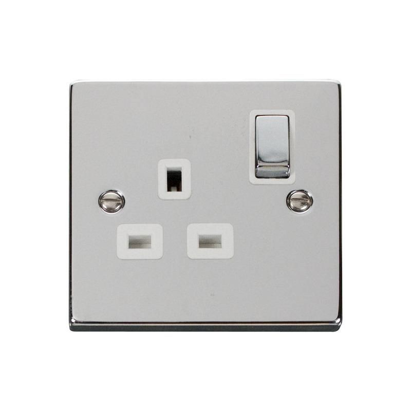 CLICK VPCH535WH 1G 13A DP SWITCHED SOCKET POL CHROME