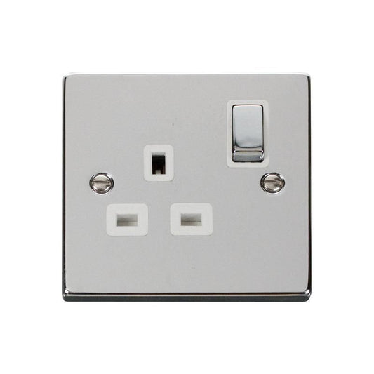 CLICK VPCH535WH 1G 13A DP SWITCHED SOCKET POL CHROME