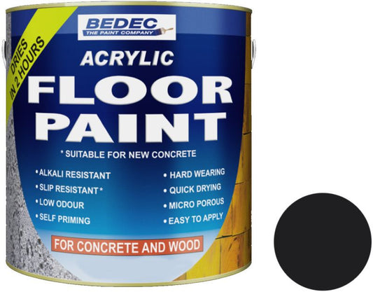 BEDEC ACRYLIC FLOOR PAINT 2.5l BLACK BEDE2FF0003/40