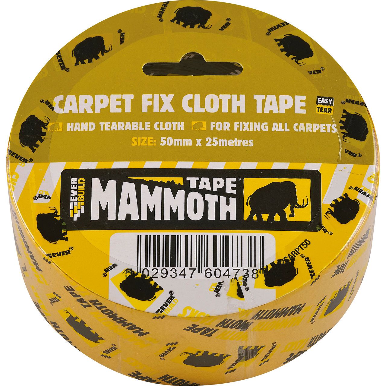 Everbuild Mammoth Carpet Fixing Cloth Tape 25M x 50mm 2CARPT50