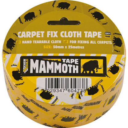 Everbuild Mammoth Carpet Fixing Cloth Tape 25M x 50mm 2CARPT50