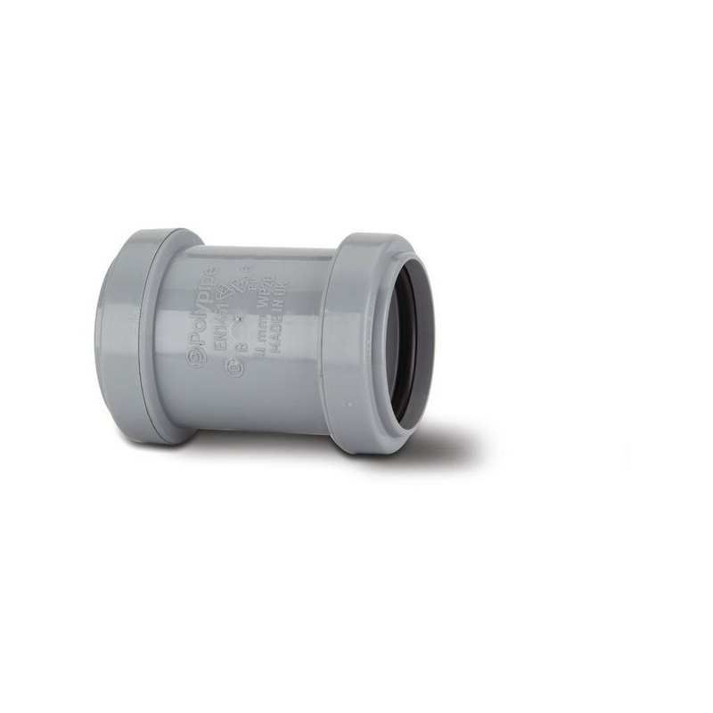 POLYPIPE PUSHFIT STRAIGHT COUPLING 40mm WP26 WP26G GREY