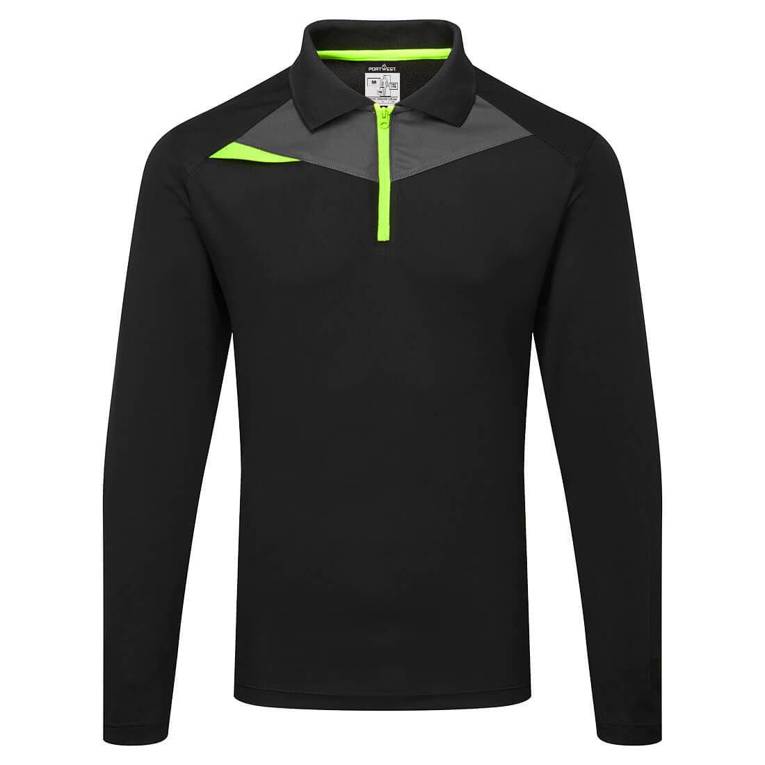 DX4 Polo Shirt L/S, L, R, Black